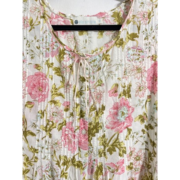 Ella Simone Cotton Floral Knit Nightgown Size 1X - Picture 6 of 10